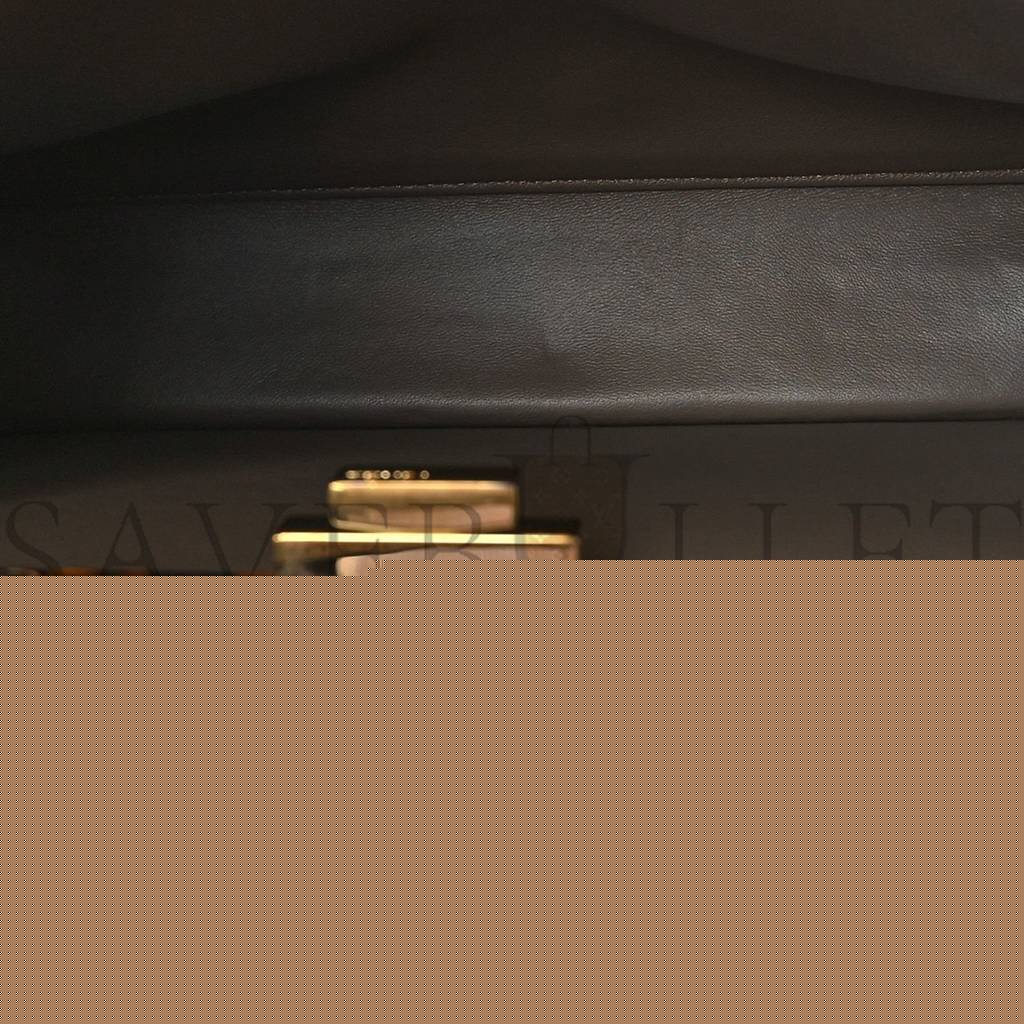 F**di vitello seta shiny nappa plexiglass medium peekaboo i see u satchel tortora (33*25*12cm)