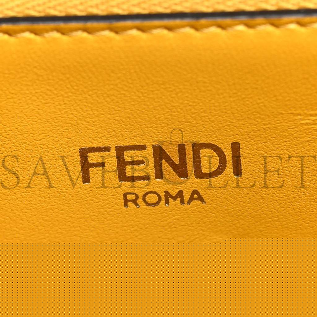 F**di x sarah coleman nappa ff fish eye embossed mini peekaboo i see u satchel mimosa (25*20*10cm)