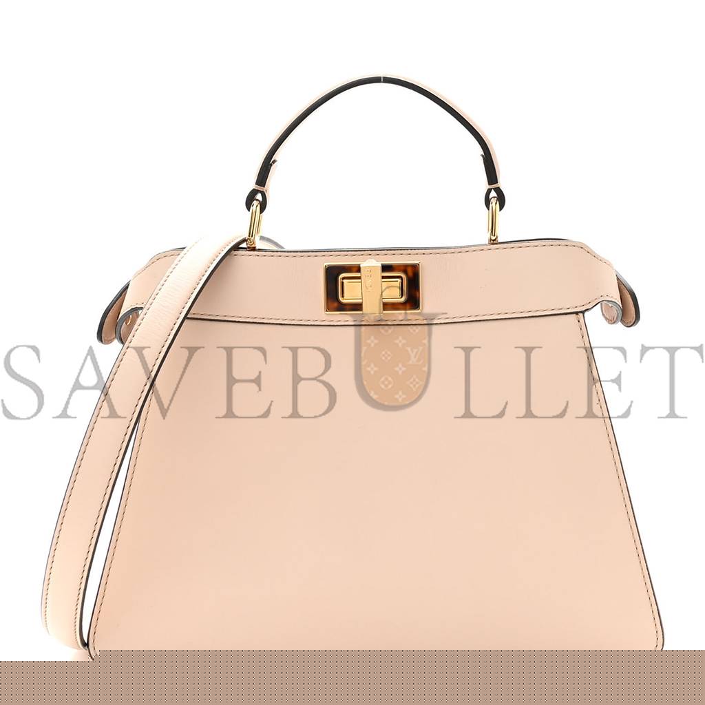 F**di vitello seta shiny nappa plexiglass small peekaboo i see u satchel poudre (27*20*10cm)