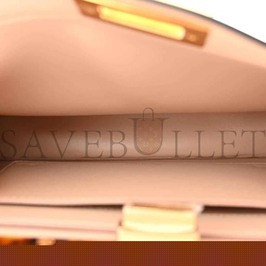 F**di vitello seta shiny nappa plexiglass small peekaboo i see u satchel poudre (27*20*10cm)