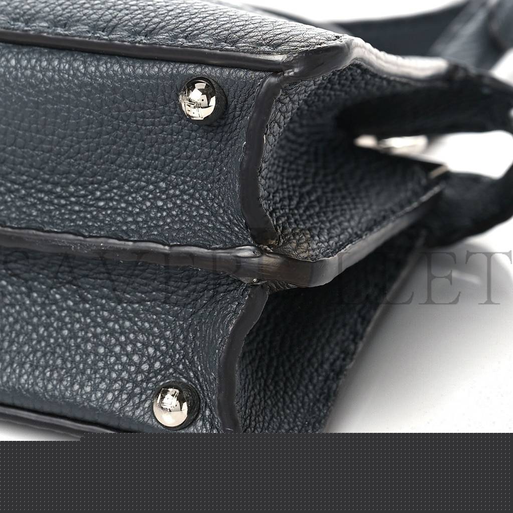 F**di cuoio romano selleria chamois small peekaboo i see u satchel asfalto camelia (27*20*11cm)