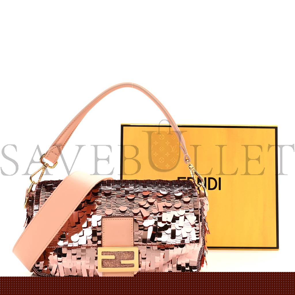 F**di sequin paillettes vitello grace sex and the city baguette baby pink (27*15*6cm)