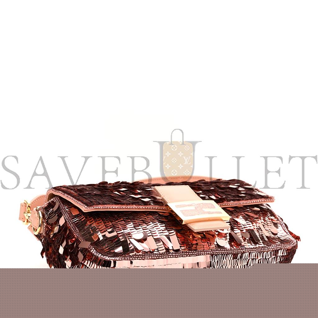 F**di sequin paillettes vitello grace sex and the city baguette baby pink (27*15*6cm)