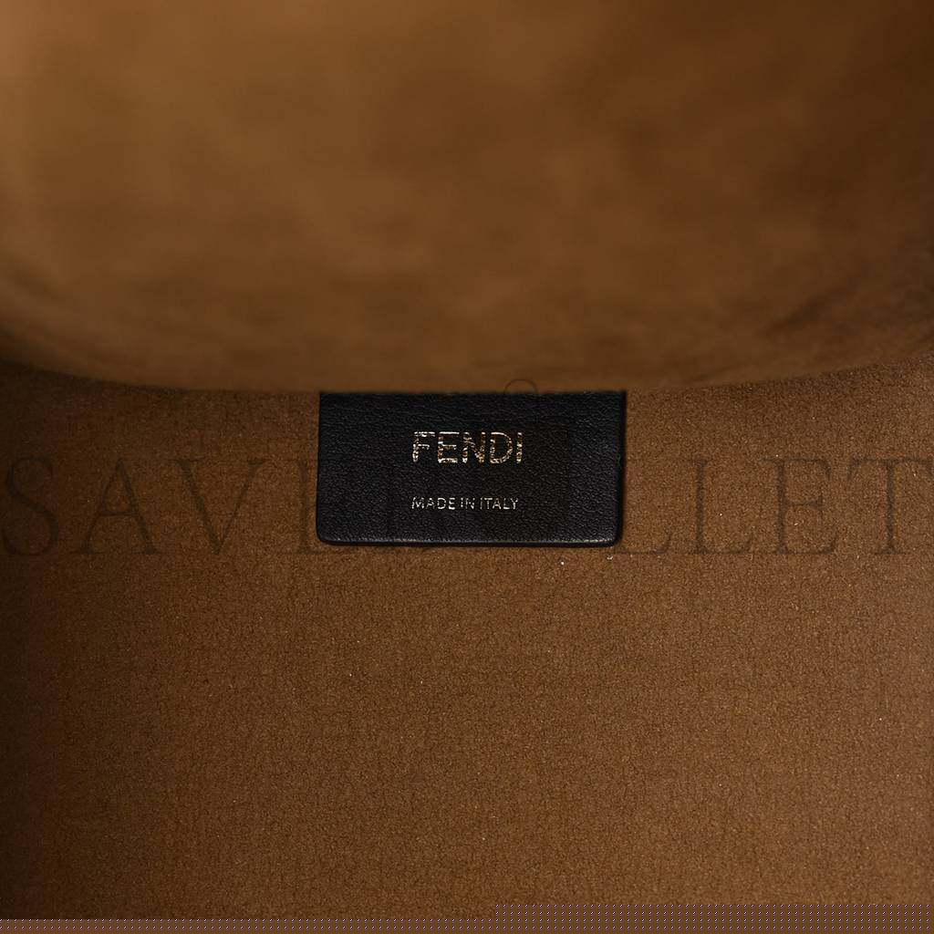 F**di vitello plexiglass ff embossed medium F**di sunshine shopper tote caramello (35*31*17cm)