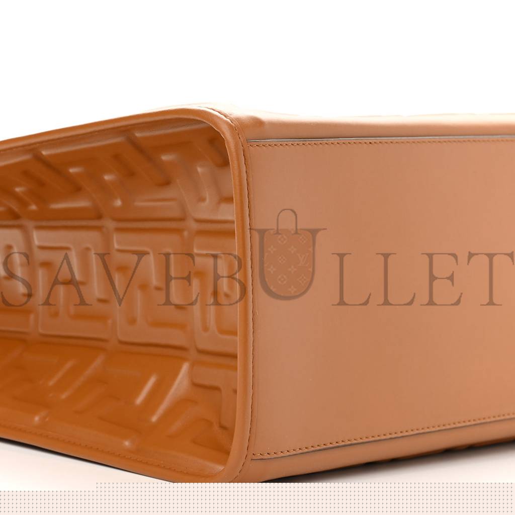 F**di vitello plexiglass ff embossed medium F**di sunshine shopper tote caramello (35*31*17cm)