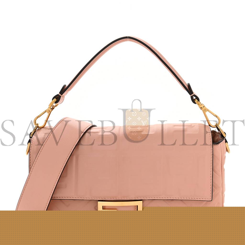 F**di nappa ff 1974 embossed baguette rosa bourbon (27*15*6cm)