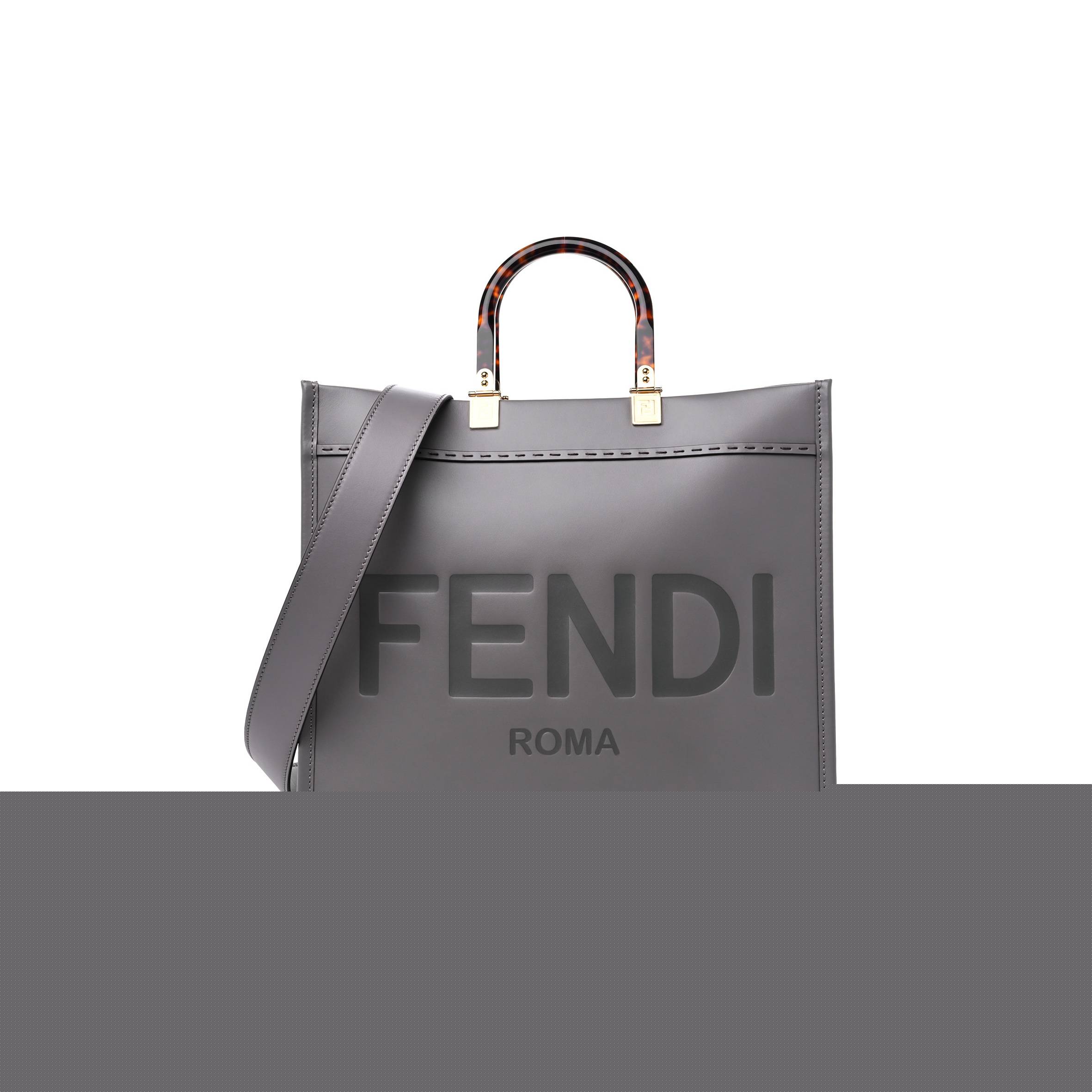 F**di vitello king plexiglass medium F**di sunshine shopper tote moon (36*30*16cm)