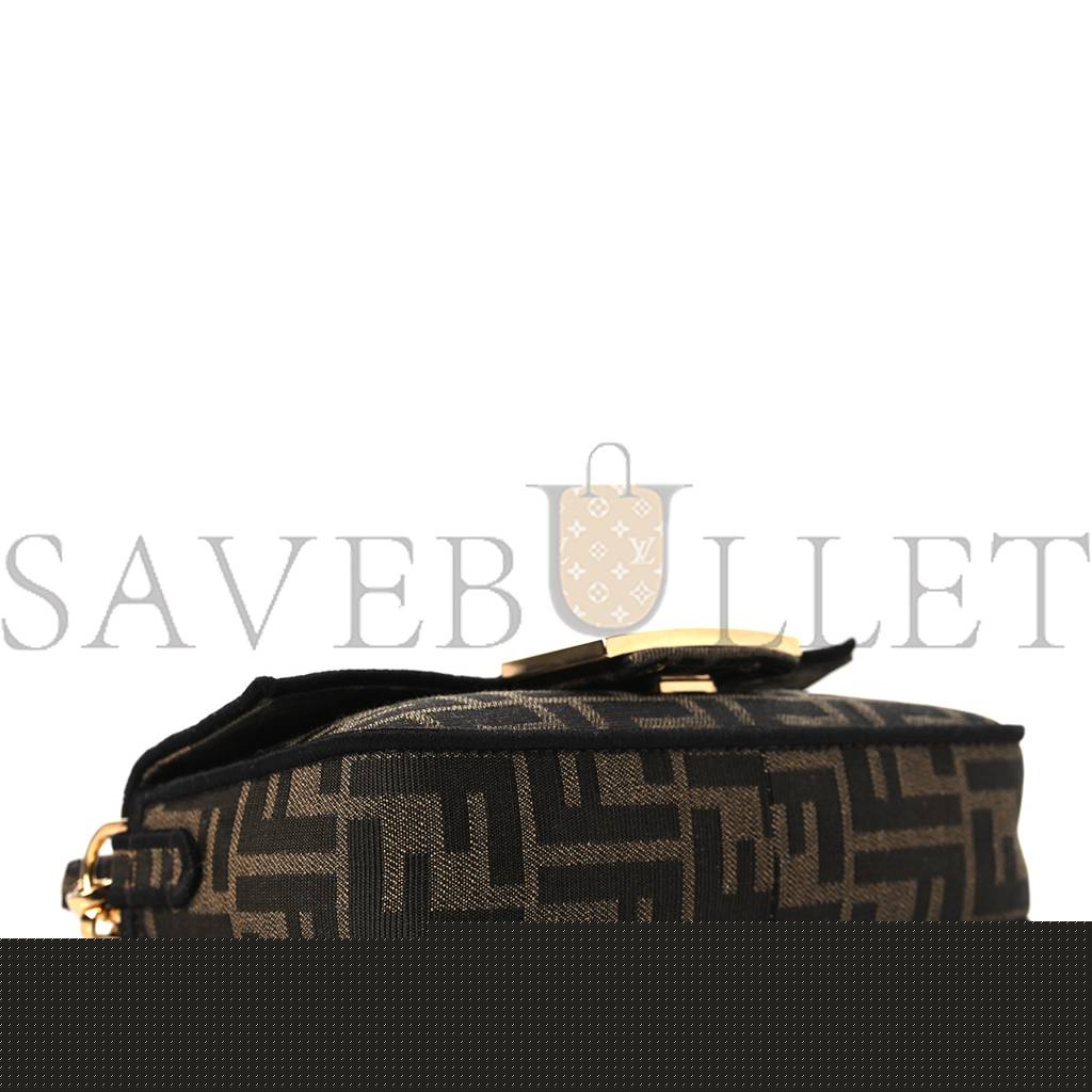 F**di fabric jacquard ff 1974 mini baguette tobacco moro black (19*11*5cm)