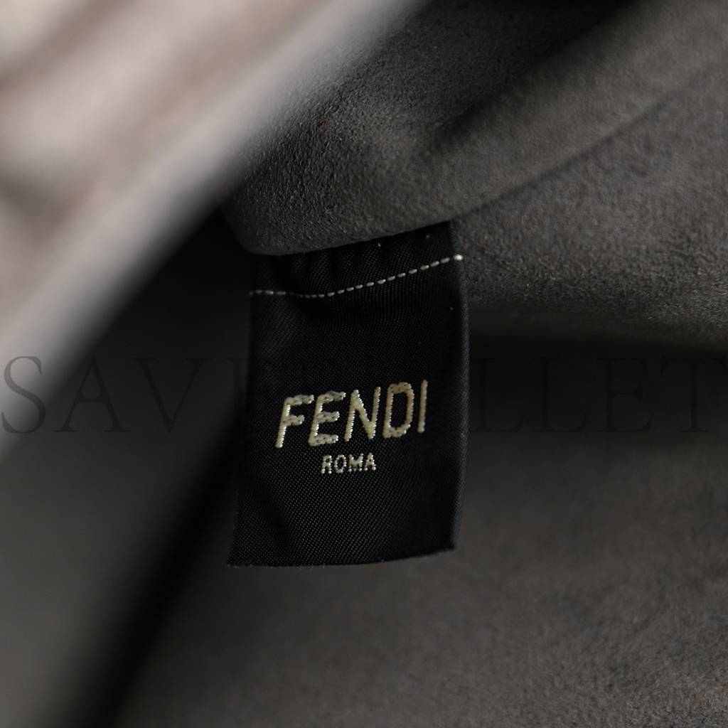 F**di chenille vitello seta plexiglass ff F**di o&#x27;lock zipper anthracite asfalto (35*23*14cm)