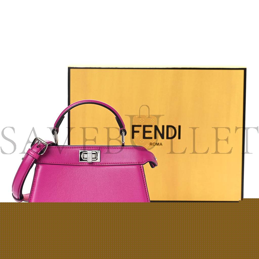 F**di shiny nappa petite peekaboo i see u satchel magenta (20*15*11cm)