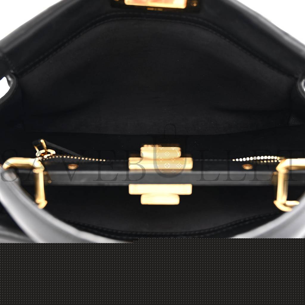 F**di calfskin studded medium peekaboo iconic satchel black (34*24*12cm)