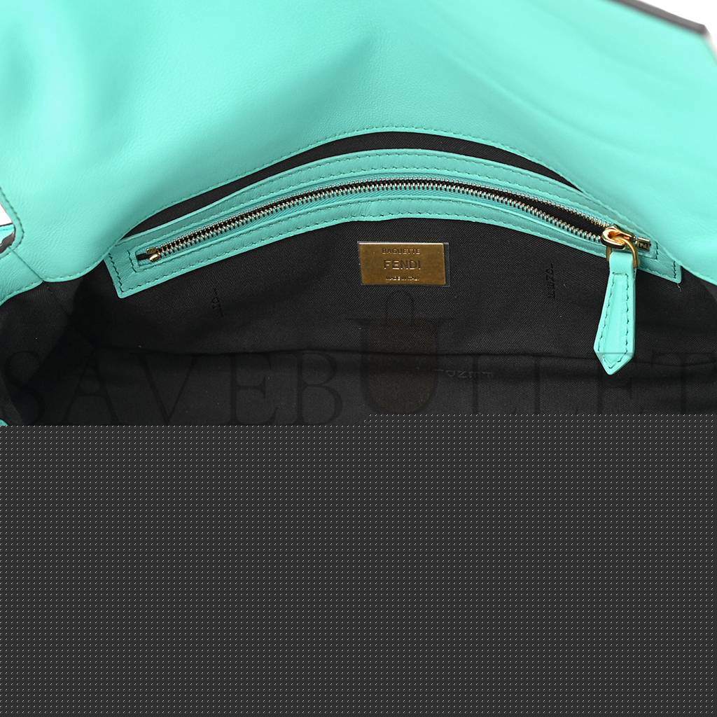 F**di nappa ff 1974 embossed baguette spring turquoise (27*15*5cm)