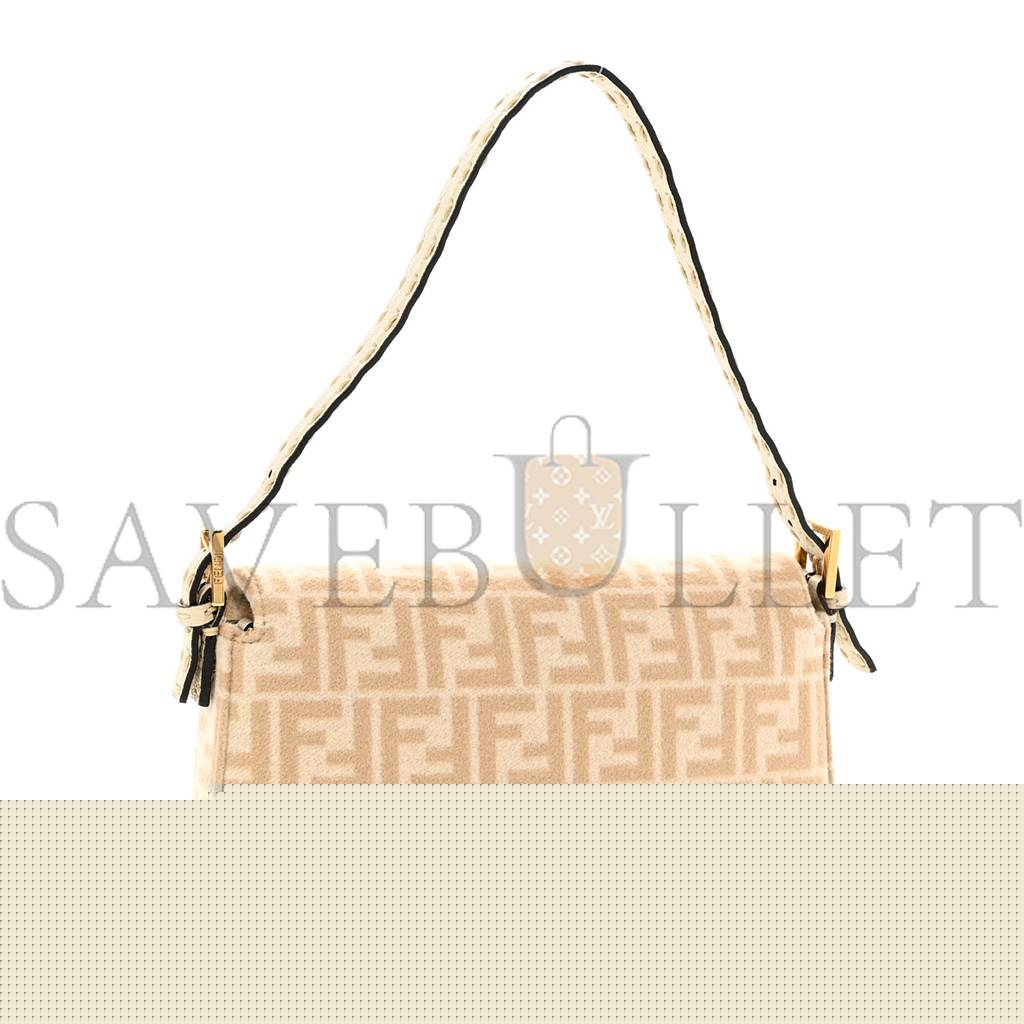 F**di wool cuoio romano selleria ff 1974 baguette 1997 beige cammello camelia (27*14*4cm)