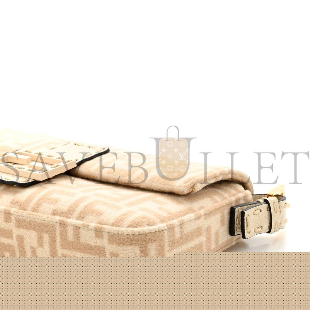 F**di wool cuoio romano selleria ff 1974 baguette 1997 beige cammello camelia (27*14*4cm)