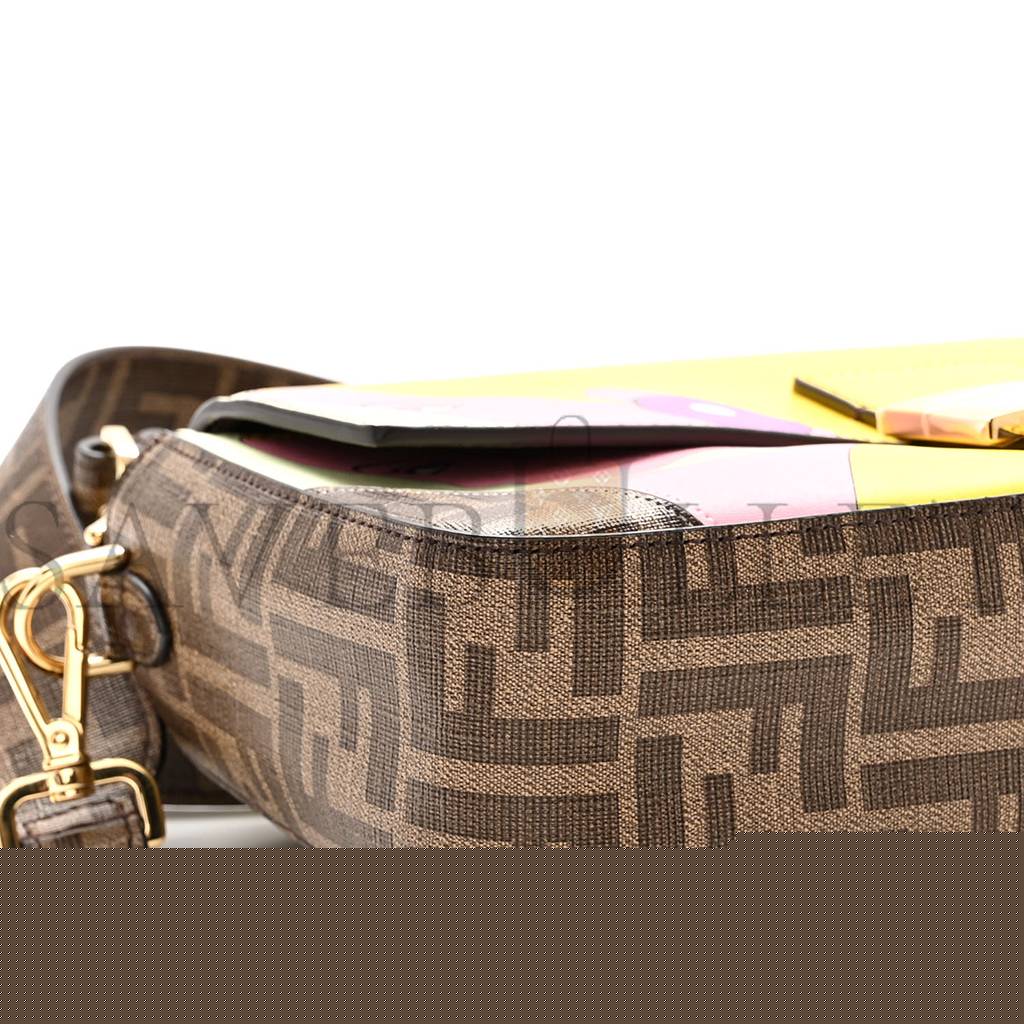 F**di glazed fabric ff 1974 hairdo girls inlay baguette mogano panna multicolor (27*15*6cm)