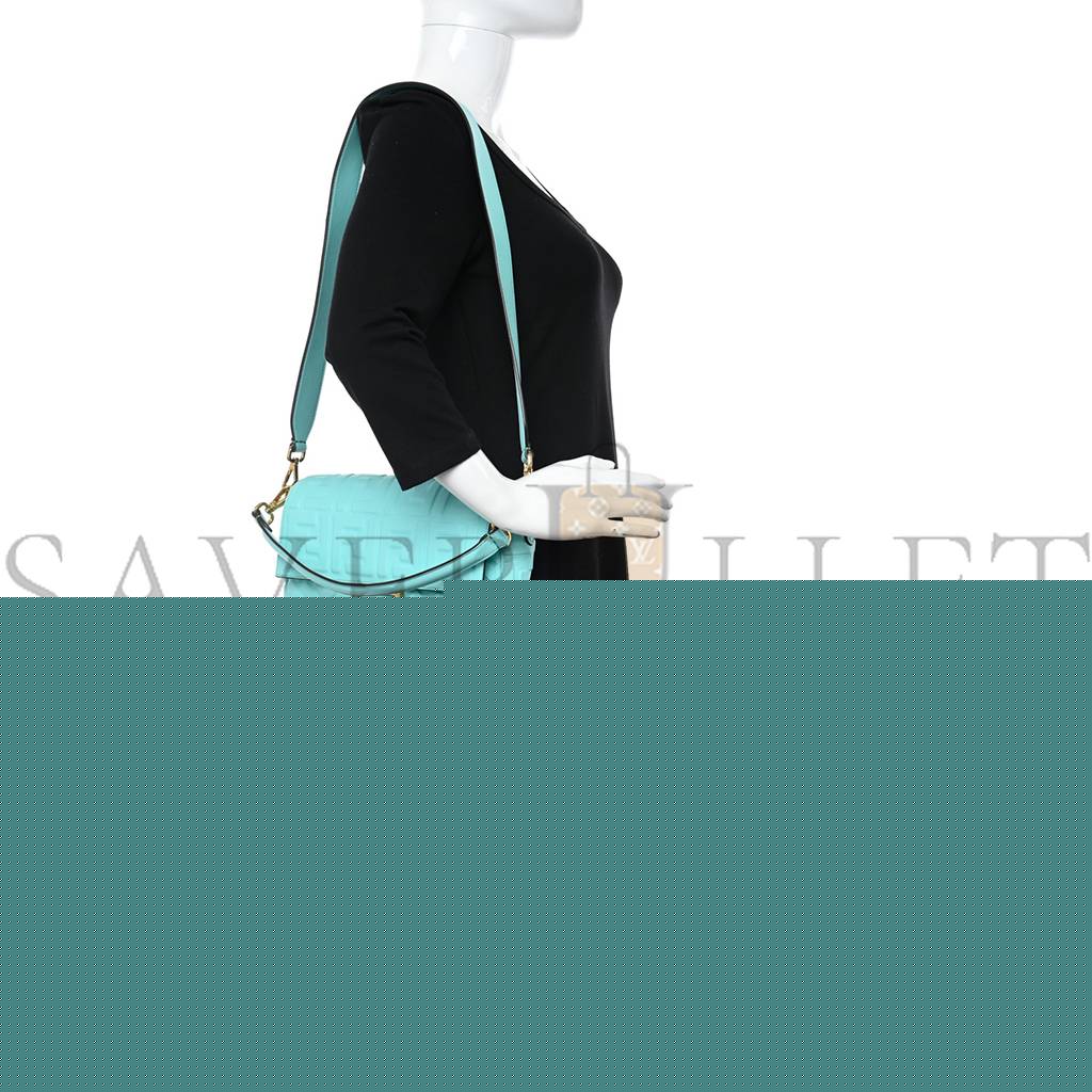 F**di nappa ff 1974 embossed baguette spring turquoise (25*15*5cm)