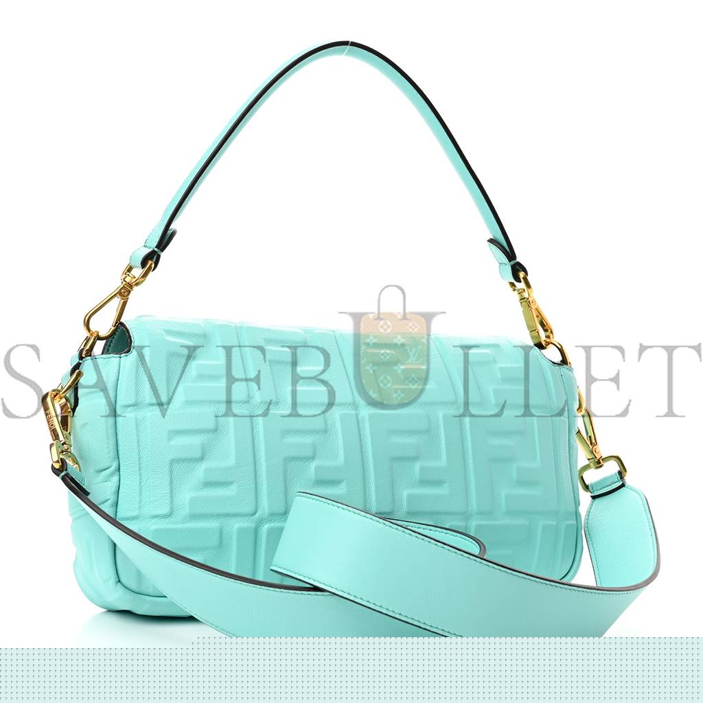 F**di nappa ff 1974 embossed baguette spring turquoise (25*15*5cm)