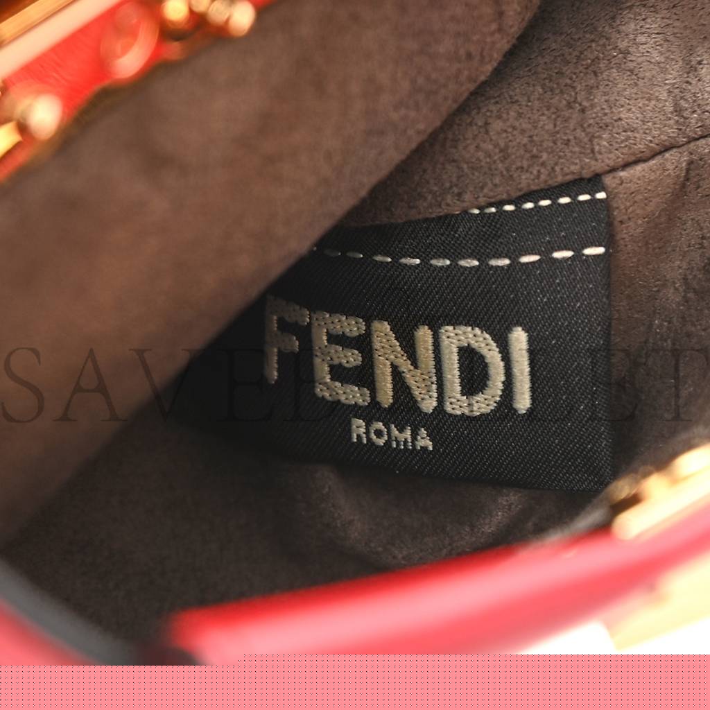 F**di shiny nappa micro peekaboo iconic satchel fragola (20*15*11cm)