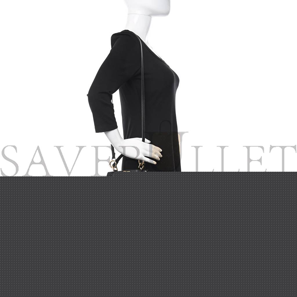 F**di nappa mini peekaboo iconic satchel black (23*19*11cm)