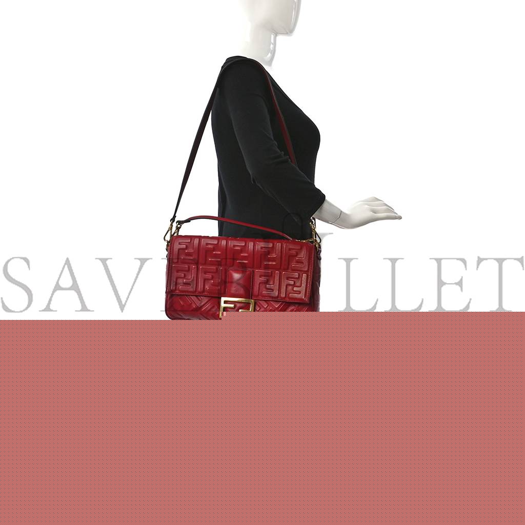 F**di nappa ff 1974 embossed large baguette fragola (32*16*5cm)