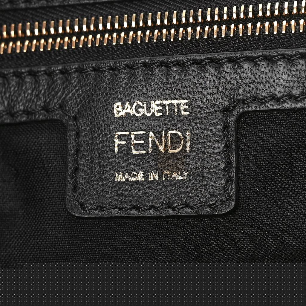 F**di nappa ff 1974 embossed large baguette black (31*20*5cm)