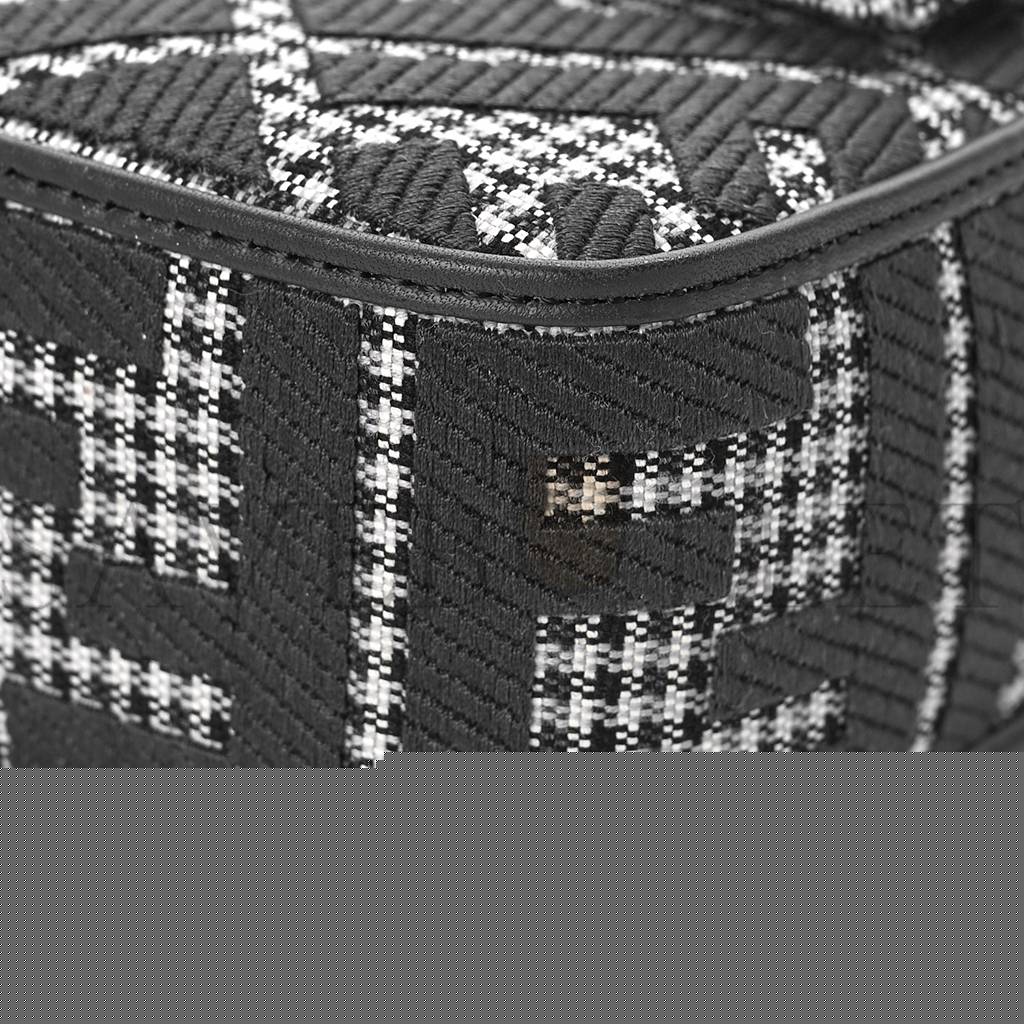 F**di wool vitello king houndstooth ff embroidered baguette grigio anthracite (27*17*6cm)