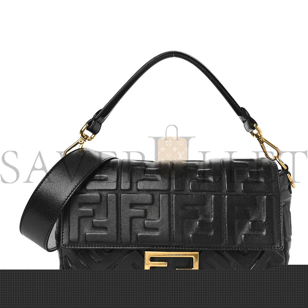 F**di nappa ff 1974 embossed baguette black (27*15*6cm)