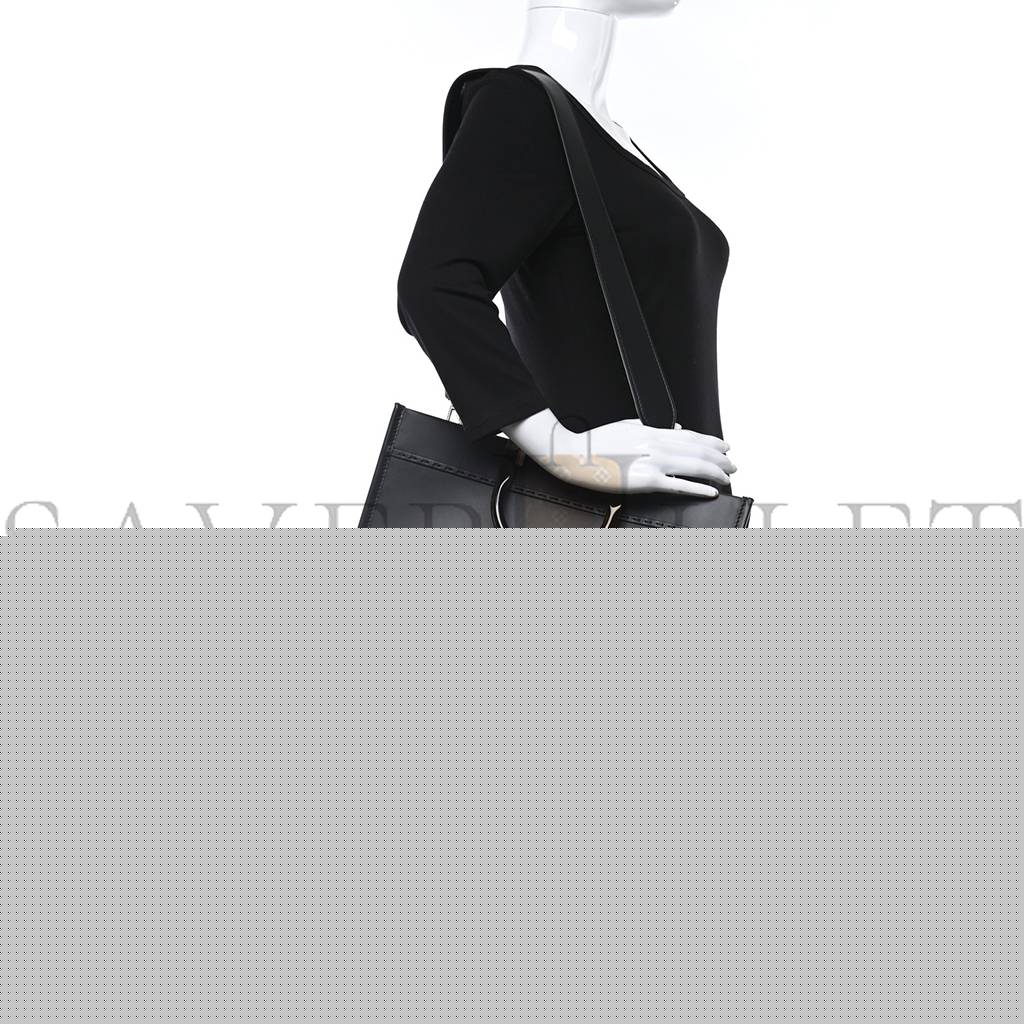F**di vitello king plexiglass medium F**di sunshine shopper tote black (36*30*17cm)