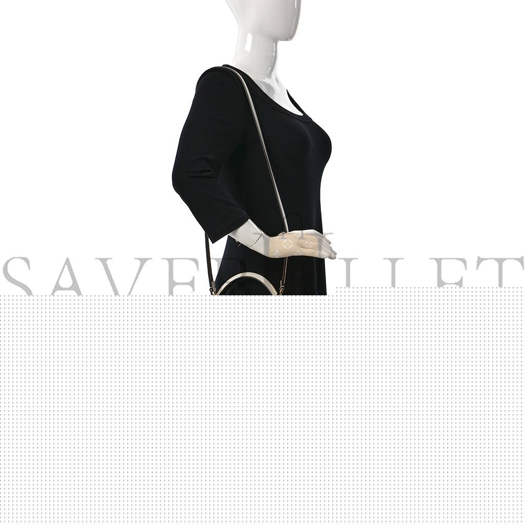 F**di vitello seta nappa plexiglass bi-color peekaboo i see u satchel white ice sand (20*15*9cm)