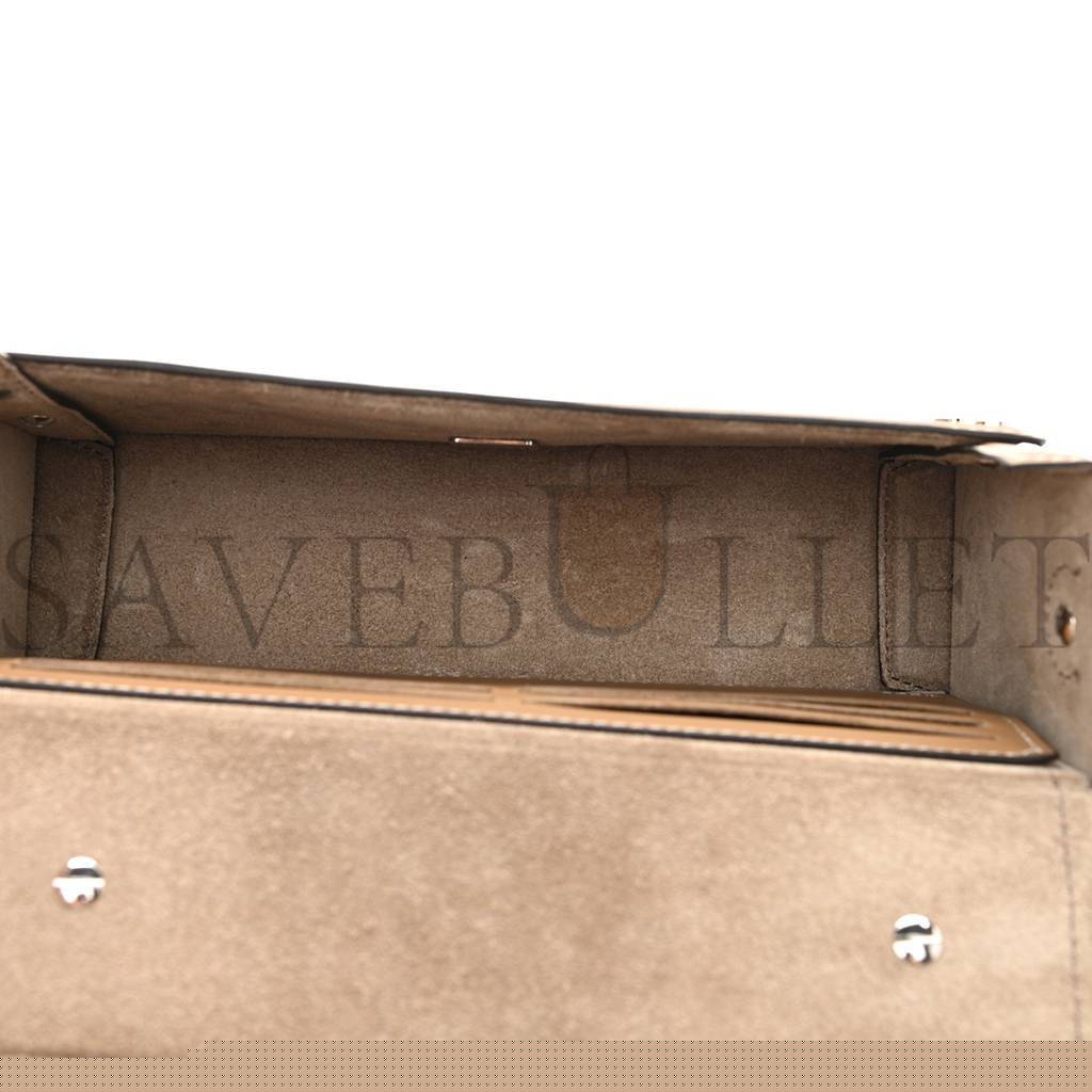 F**di recycled fabric jacquard vitello king ff 1974 baguette soft trunk tobacco moro sand (21*15*6cm)