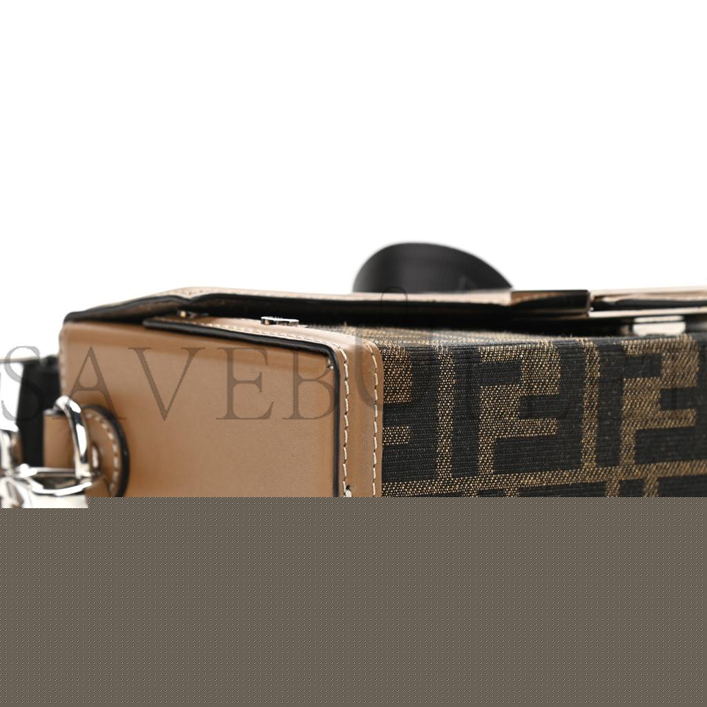 F**di recycled fabric jacquard vitello king ff 1974 baguette soft trunk tobacco moro sand (21*15*6cm)