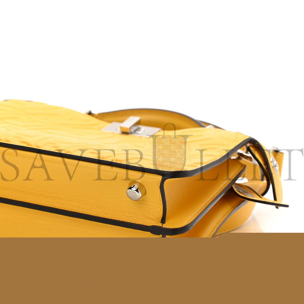 F**di x sarah coleman nappa ff fish eye embossed mini peekaboo i see u satchel mimosa (25*20*9cm)