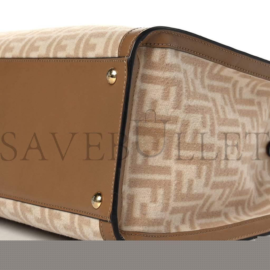 F**di wool vitello king seta ff 1974 medium peekaboo x-tote beige cammello sand (41*29*15cm)