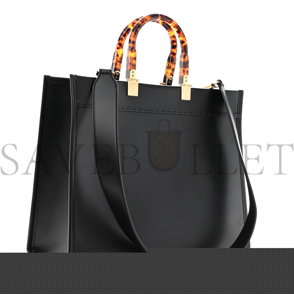 F**di vitello king plexiglass medium F**di sunshine shopper tote black (36*30*15cm)