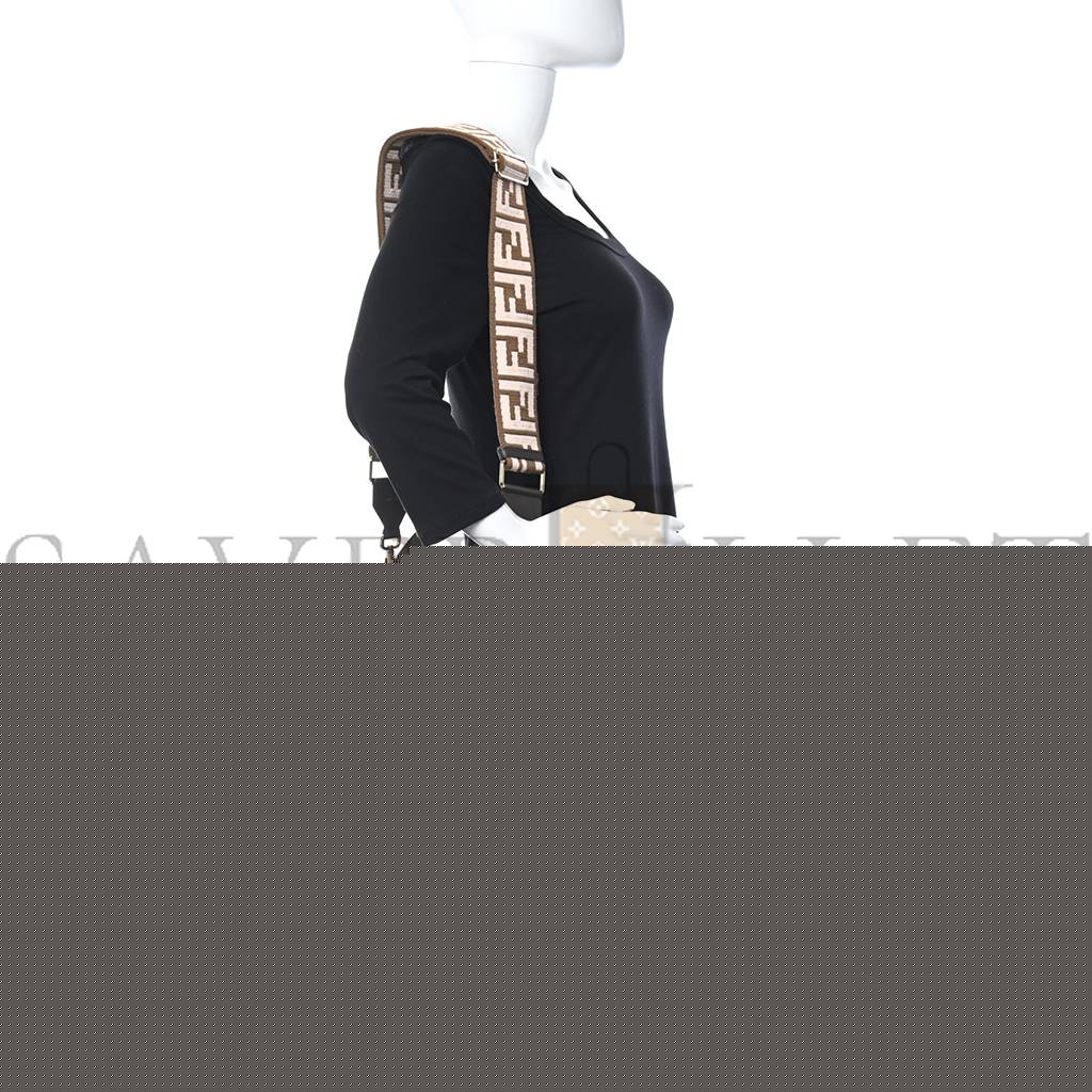 F**di vitello seta glazed fabric ff 1974 medium peekaboo x-lite maya mogano panna (30*25*15cm)