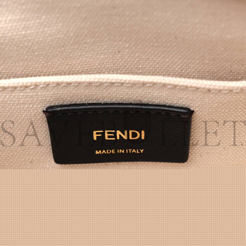 F**di canvas plexiglass logo embroidered mini by the way top handle boston bag grezzo pink dalia (18*11*8cm)