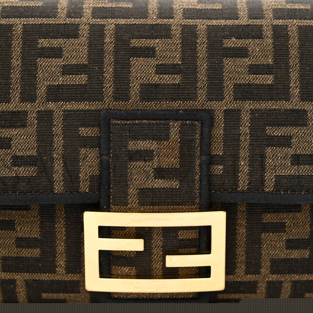 F**di fabric jacquard ff 1974 medium baguette tobacco moro black (27*14*6cm)