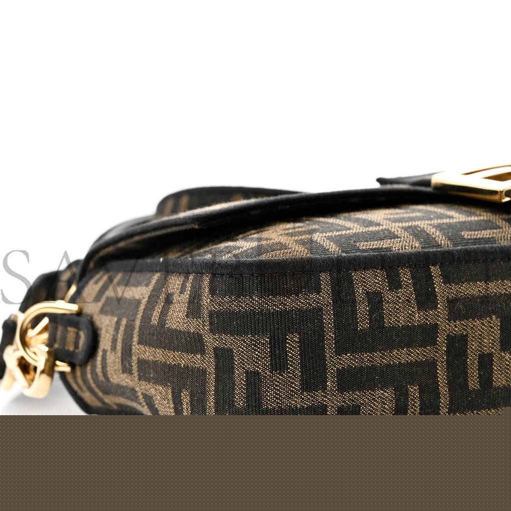 F**di fabric jacquard ff 1974 medium baguette tobacco moro black (27*14*6cm)