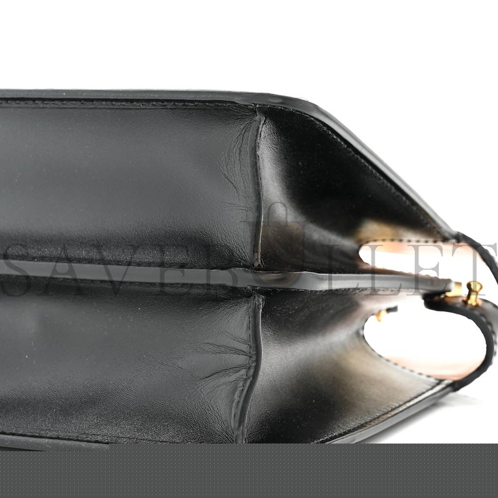 F**di vitello king luxor shiny nappa medium peekaboo i see u east west satchel black light rose (29*18*11cm)