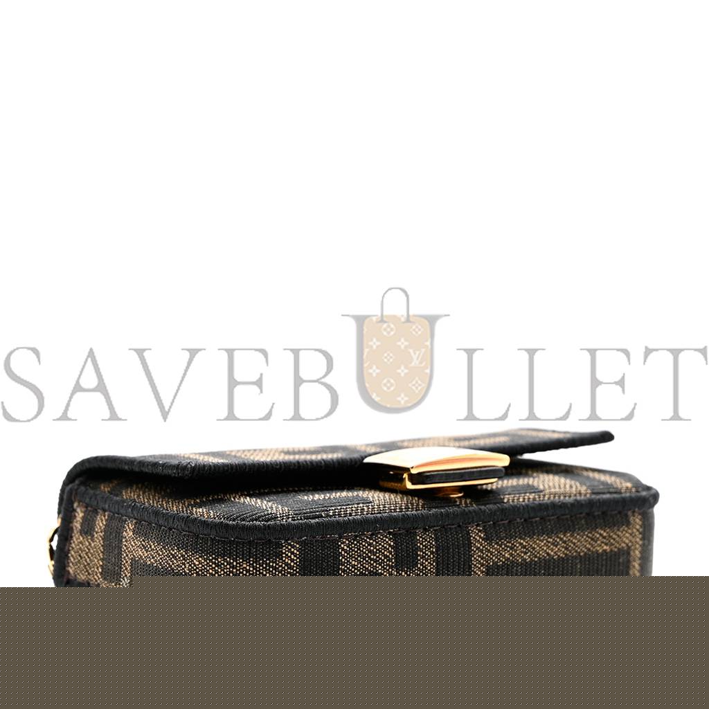 F**di fabric jacquard ff 1974 nano baguette charm tobacco moro black (10*6*3cm)