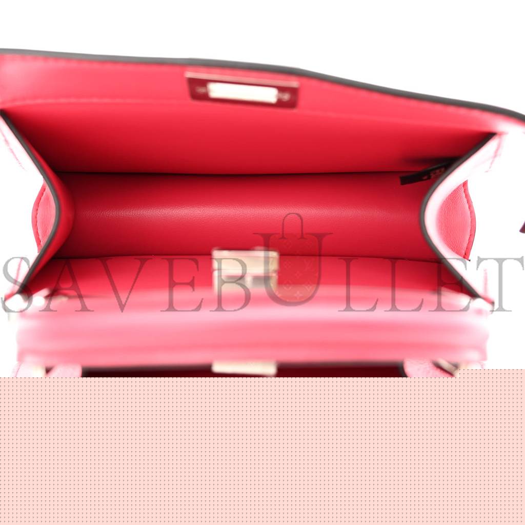 F**di shiny nappa petite peekaboo i see u satchel lampone (20*15*10cm)