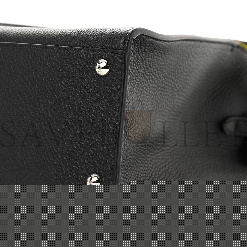 F**di cuoio romano fluo selleria medium peekaboo x-lite black giallo fluo (29*2*13cm)